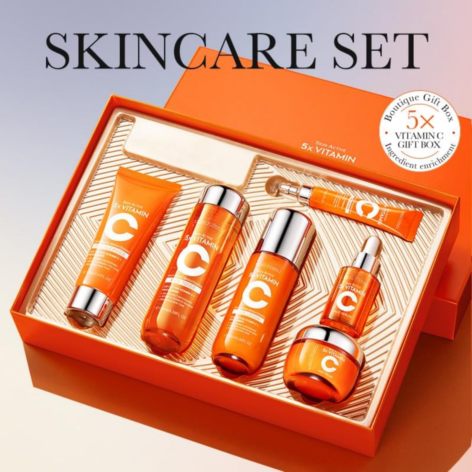 Amazon.com: 5X Vitamin C Niacinamide Facial Skin Care Gift Box Set